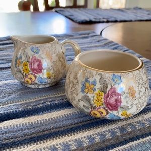 Vintage creamer and sugar English China